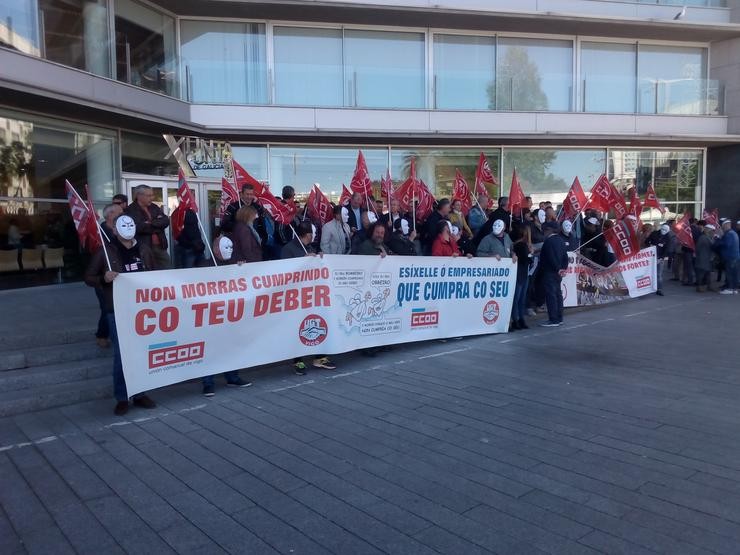 Protesta sindical contra a siniestralidade laboral e os accidentes no traballo / CC.OO.