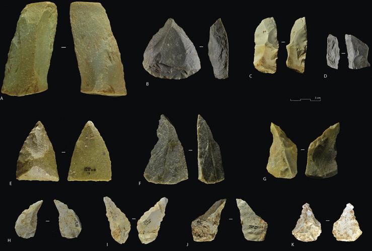Ferramentas atopadas no xacemento de Gran Dolina, en Atapuerca / Lombera Hermida, A., et al. (2020). The dawn of the Middle Paleolithic in Atapuerca: The lithic assemblage of TD10.1 from Gran Dolina. Journal of Human Evolution, 145.