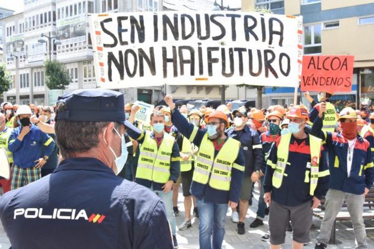 Traballadores de Alcoa en Lugo/AXM