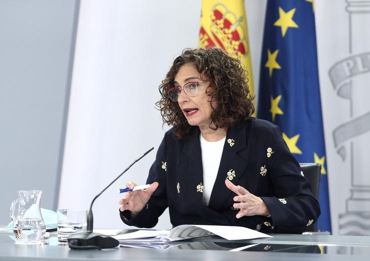 A ministra portavoz e de Facenda, María Jesús Montero, intervén na rolda de prensa tras a celebración dun Consello de Ministros extraordinario, en Moncloa, Madrid (España), a 26 de xuño de 2020.. EUROPA PRESS/E. Parra. POOL - Europa Press / Europa Press