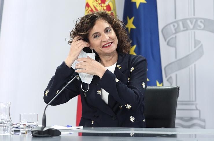 A ministra portavoz e de Facenda, María Jesús Montero, á súa chegada á rolda de prensa tras a celebración dun Consello de Ministros extraordinario, en Moncloa, Madrid (España), a 26 de xuño de 2020.. EUROPA PRESS/E. Parra. POOL - Europa Press / Europa Press