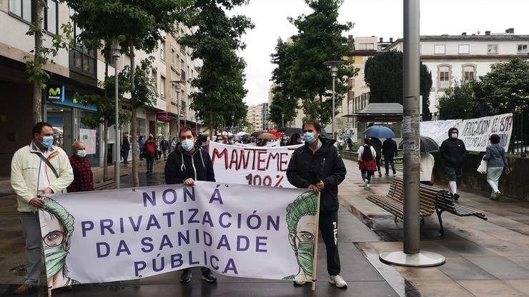 Protesta contra a privatización en sanidade. 