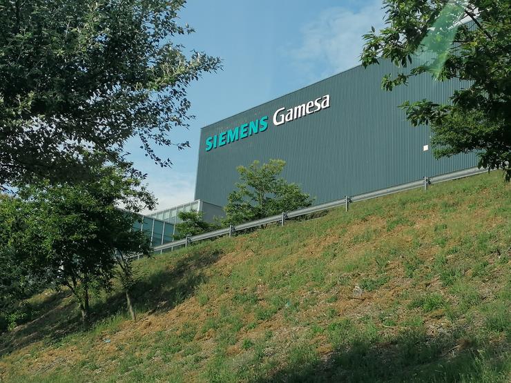 A planta que a multinacional Siemens Gamesa ten nas Somozas (A Coruña) .