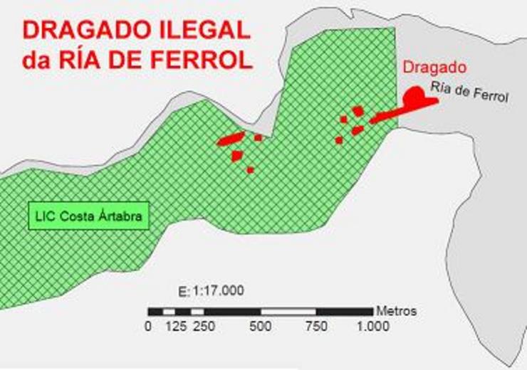 Representación do dragado da Ría de Ferrol / ADEGA