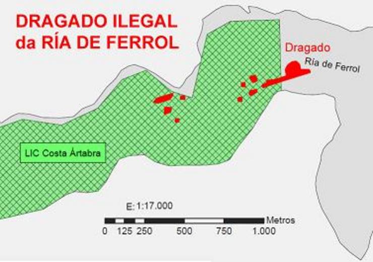 Representación do dragado da Ría de Ferrol 