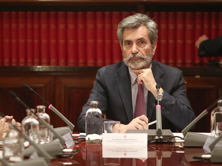 O presidente do Consello Xeral do Poder Xudicial, Carlos Lesmes, preside a reunión de coordinación do plan especial sobre xulgados especializados en cláusulas solo na sede do CGPJ, en Madrid (España), a 7 de novembro de 2019.. Eduardo Parra - Europa Press - Arquivo