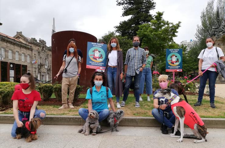 Asociacións e protectoras de cans apoian unha campaña para que os donos recollan as deposicións dos cans en Pontevedra 