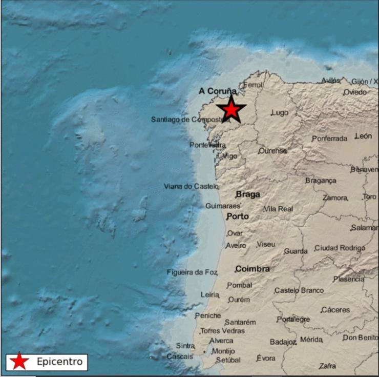 Rexistrado un terremoto de magnitude 3 con epicentro en Tordoia (A Coruña). INSTITUTO XEOGRÁFICO NACIONAL 