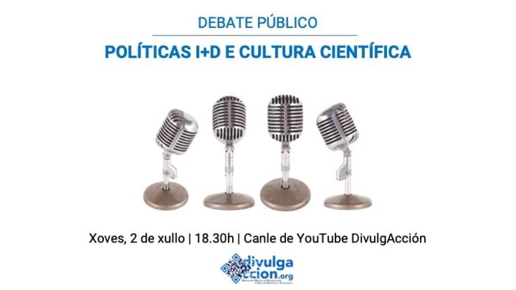 Cartel do Debate proposto por Divulgacción que terá lugar este 2 de xullo. / Fonte: Divulgacción