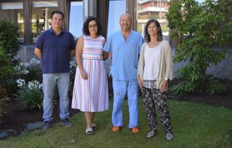 Antonio González Cantalapiedra, Mónica López Peña, Fernando Muñoz Guzón e María Permuy Mendaña, fundadores de iBoneLab / USC