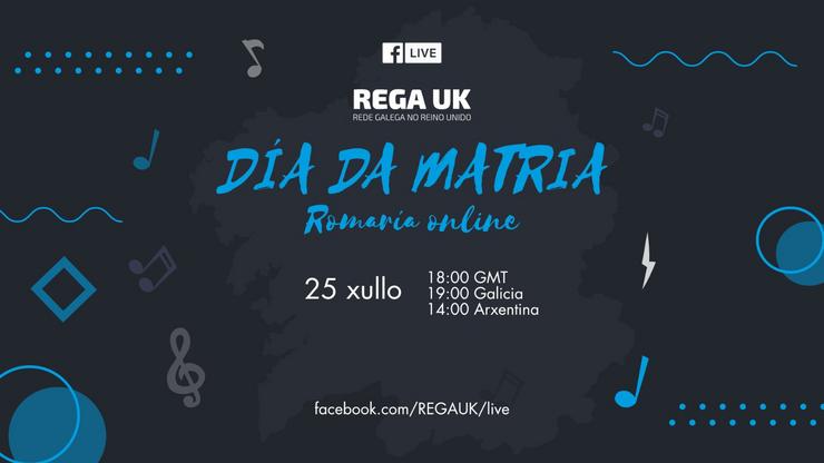 Cartel da asociación REGA-UK para o Día de Galicia. 