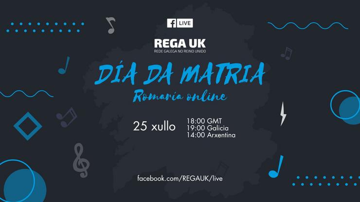 Cartel da asociación REGA-UK para o Día de Galicia. / REGA-UK