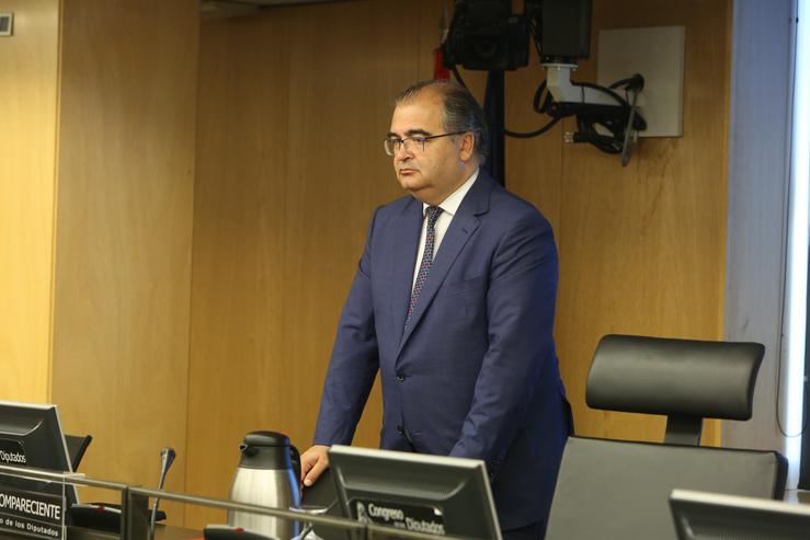 O expresidente do Banco Popular Anxo Ron comparece na Comisión de Investigación do Congreso acerca da crise financeira en España e o programa de asistencia. ÓSCAR DO POZO - Arquivo 