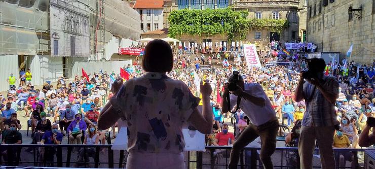 A portavoz nacional do BNG, Ana Pontón, intervén no acto central do BNG polo 25 de xullo / BNG.