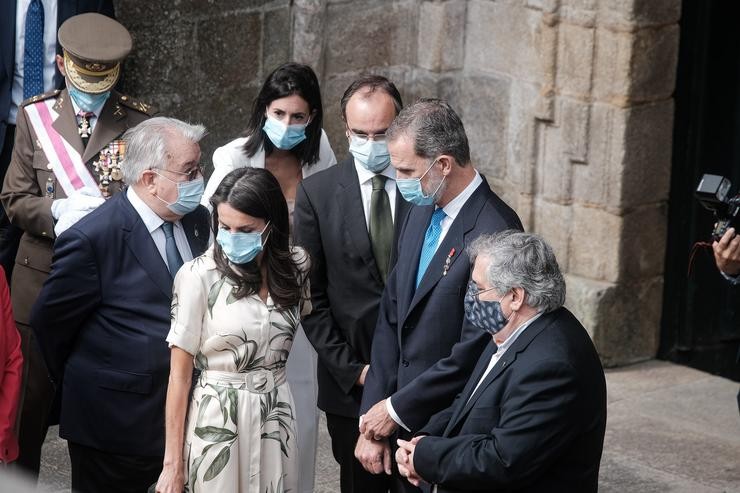 Os reis Felipe e Letizia durante os actos oficiais con motivo da festividade de Santiago Apóstolo en Santiago de Compostela / Europa Press.