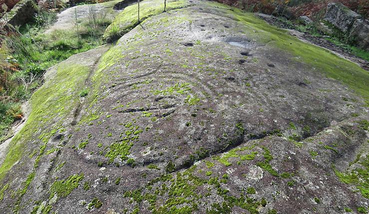 Pedra Moura, petrógligo no xacemento arqueolóxico de San Salvador de Coruxo, en Vigo 