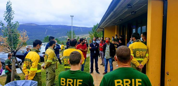 Pepe Álvarez (UXT) visita a base da BRIF de Laza (Ourense). REMITIDA UXT / Europa Press