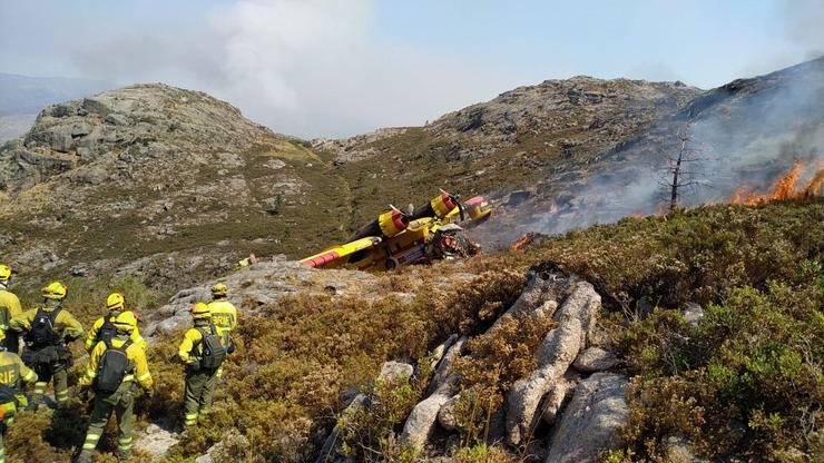 Fotografía do accidente subida pola Asociación de Traballadores das BRIF pertencentes ao Ministerio para a Transición Ecolóxica e o Reto Demográfico (@AT_Brif). @AT_BRIF 