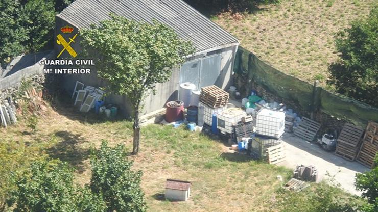 Nave onde se atopaba o laboratorio clandestino.. GARDA CIVIL 