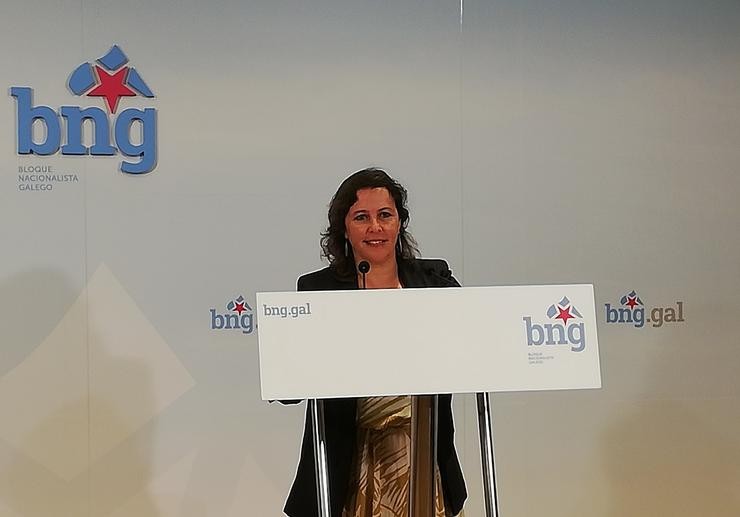 A portavoz do BNG en Europa, Ana Miranda, nunha foto de arquivo nunha rolda de prensa. BNG 
