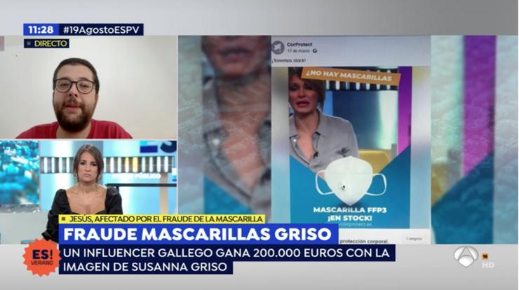 Espejo Público foi o programa que denunciu o fraude polo uso fraudulento da imaxe da súa presentadora, Susanna Griso. 