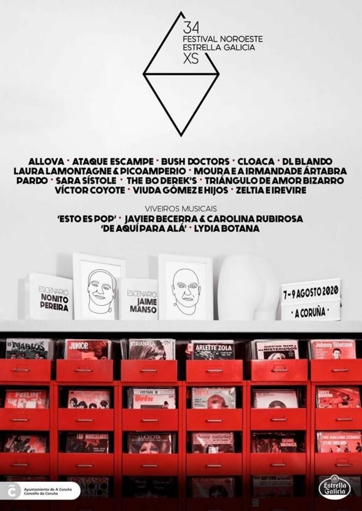 Cartel do festival. FESTIVAL NOROESTE 2020 XS