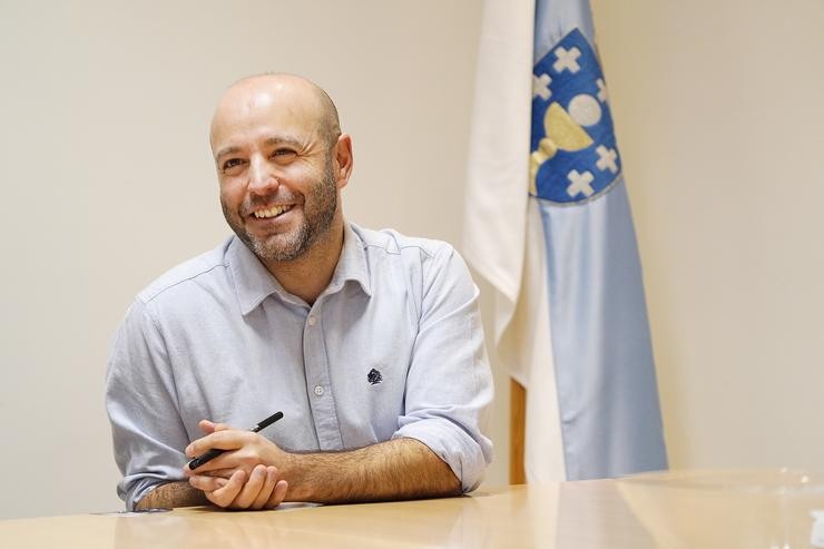 Luís Villares, durante unha entrevista con Europa Press no Parlamento de Galicia 