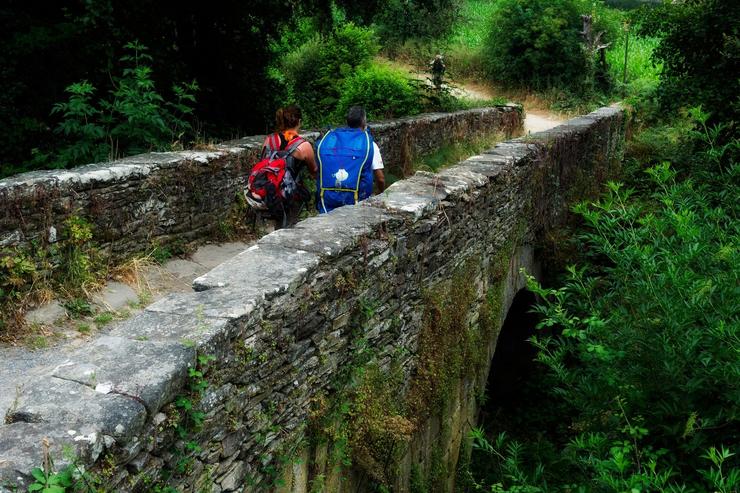 Peregrinos fan o Camiño de Santiago / Xunta de Galicia.