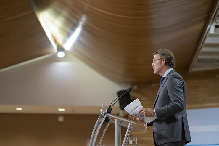Alberto Núñez Feijóo, na rolda de prensa posterior ao Consello da Xunta 