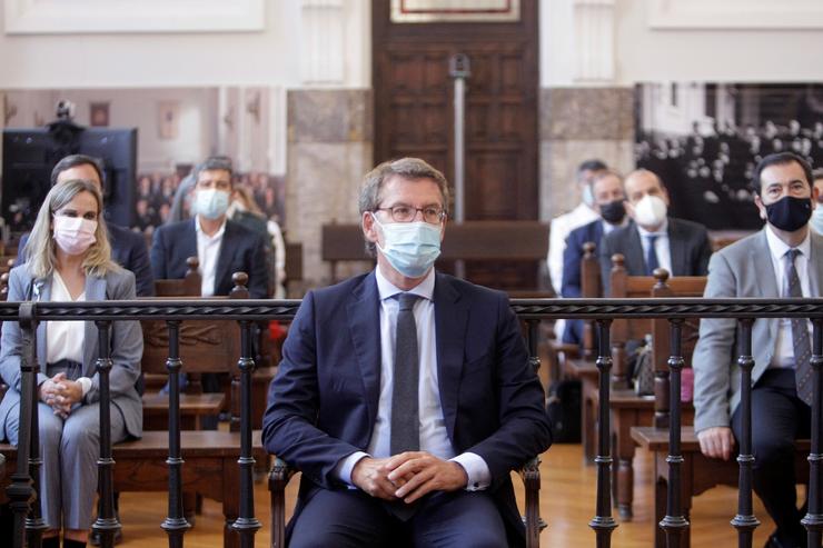 O presidente da Xunta, Alberto Núñez Feijóo, durante o acto oficial de apertura do ano xudicial na sede do Tribunal Superior de Xustiza de Galicia (TSXG). Pool / Europa Press