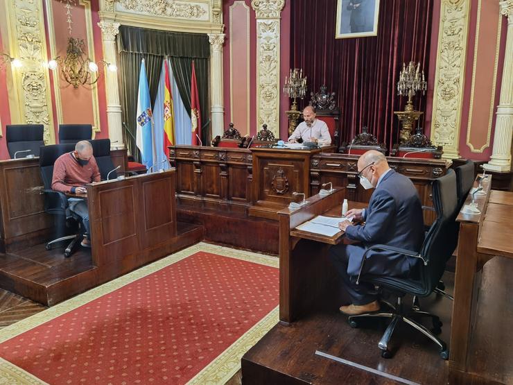 Xunta de goberno local do Concello de Ourense co alcalde, Gonzalo Pérez Jácome, e dous edís 