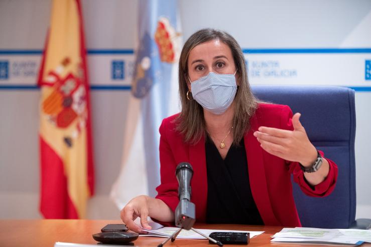 A conselleira de Infraestruturas e Mobilidade, Ethel Vázquez, presenta  a Estratexia Loxística de Galicia 2020-2028. CONCHI PAZ / Europa Press