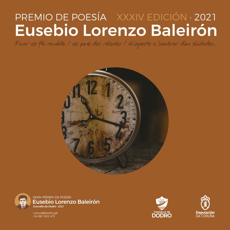 Cartel do Premio de Poesía Eusebio Lorenzo Baleirón.