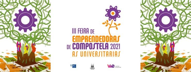 Cartel do III Feira Emprendedoras de Compostela. CONCELLO DE SANTIAGO