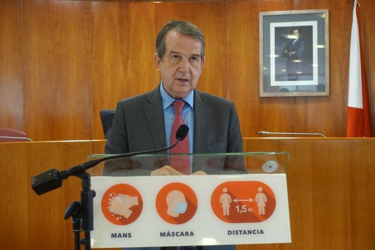 O alcalde de Vigo, Abel Caballero, en rolda de prensa, o 14 de outubro de 2021.. CONCELLO DE VIGO 