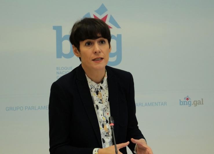 A portavoz nacional do BNG, Ana Pontón, en rolda de prensa no Parlamento de Galicia. BNG 