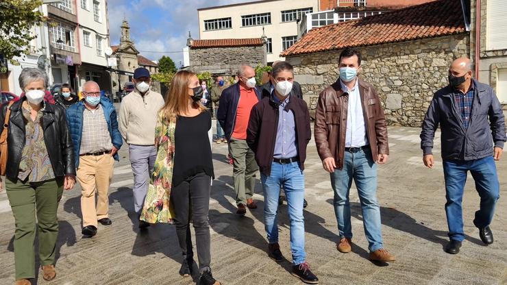 O secretario xeral do PSdeG, Gonzalo Caballero, visita A Baña (A Coruña) en compañía do seu alcalde, José Antonio Pereira.. PSDEG 