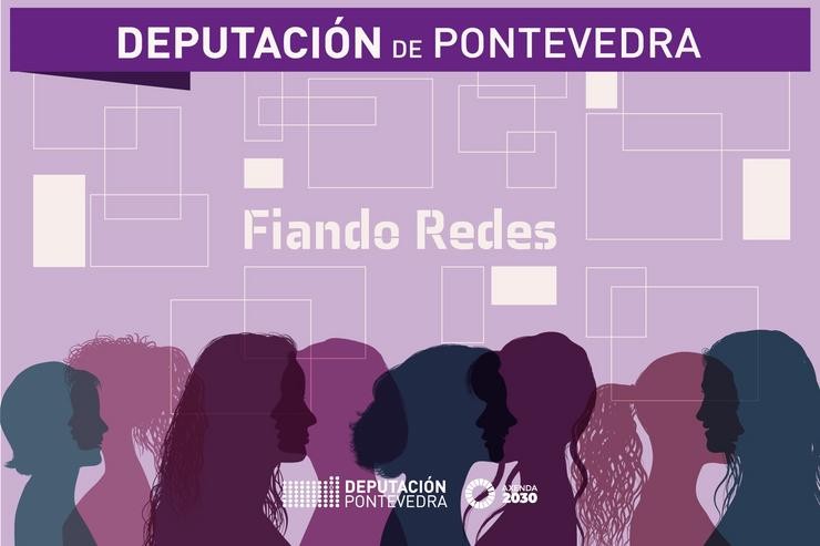 Cartel do programa de igualdade da Deputación de Pontevedra, 'Fiando redes'. DEPUTACIÓN DE PONTEVEDRA 