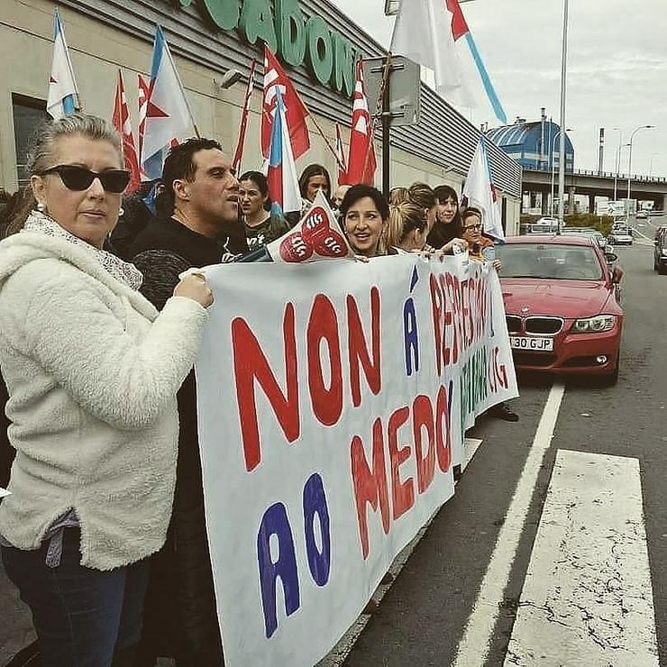 Protesta das traballadoras de Mercadona polas súas condicións laborais 