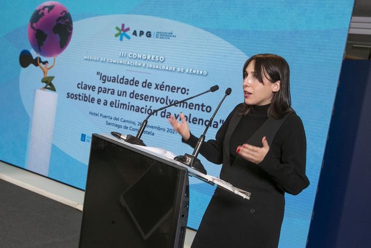 A conselleira de Emprego e Igualdade, María Jesús Lorenzana, na inauguración do III Congreso Medios de Comunicación e Igualdade da Asociación de Xornalistas de Galicia.. XUNTA / Europa Press