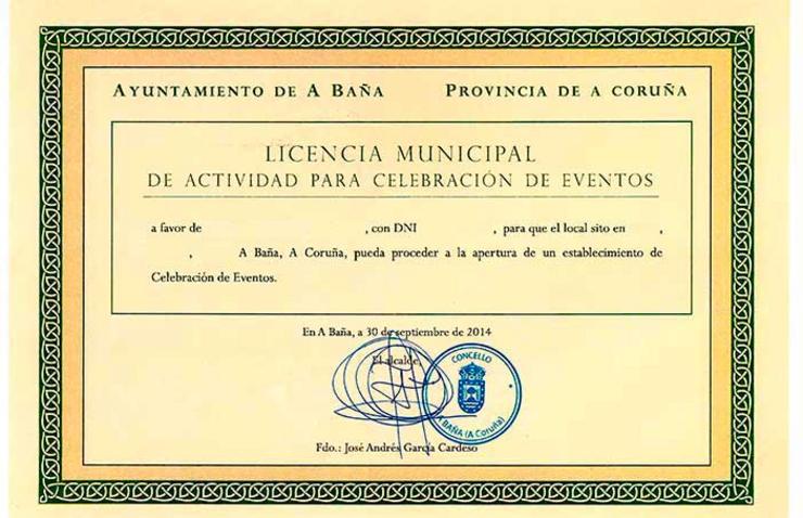 Licenza presuntamente asinada polo exalcalde da Baña,  Andrés García Cardeso / Lindeiros 