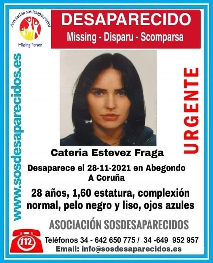 Moza desaparecida en Abegondo / SOS DESAPARECIDOS.