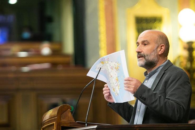 O deputado do BNG no Congreso, Néstor Rego, no pleno / BNG.