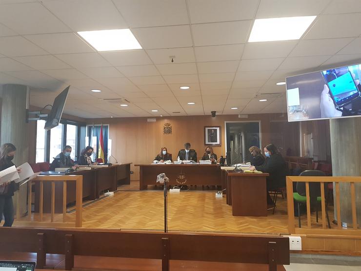 Os acusados comparecen por videoconferencia na sección quinta da Audiencia Provincial de Pontevedra / Europa Press