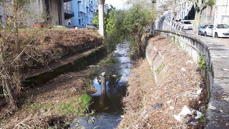 A ribeira do Barbaña ao seu paso por Ourense despois dos traballos de 'limpeza'.