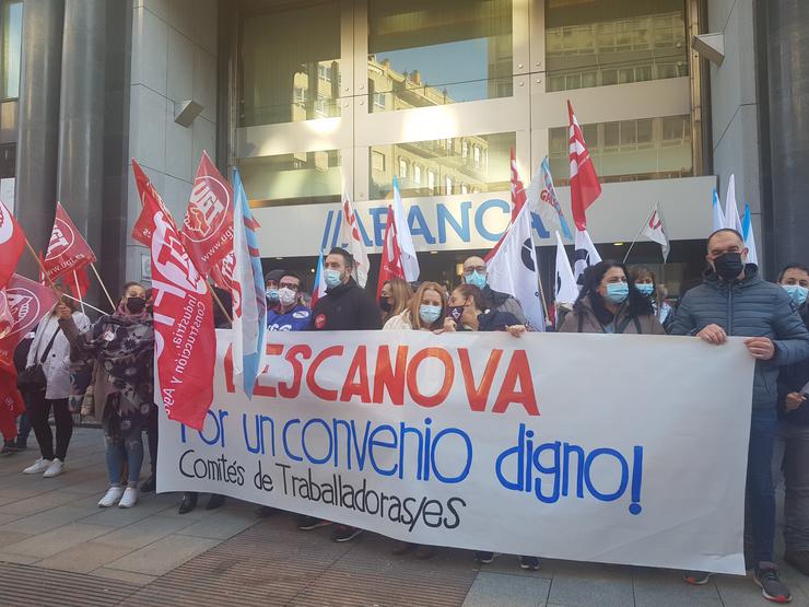 Traballadores de Nova Pescanova participan na concentración en Vigo / Europa Press