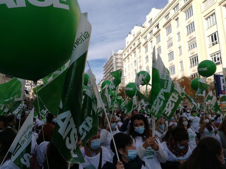 Manifestación en Madrid convocada polo sindicato SATSE 