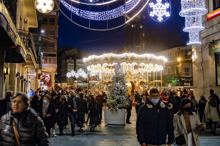 Iluminación de Nadal no centro de Vigo.. Marta Vázquez Rodríguez - Europa Press / Europa Press