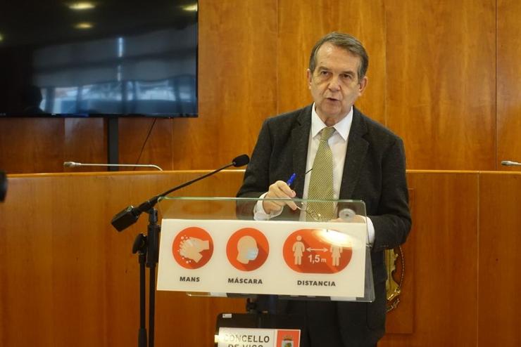O alcalde de Vigo, Abel Caballero, comparece en rolda de prensa. CONCELLO DE VIGO / Europa Press
