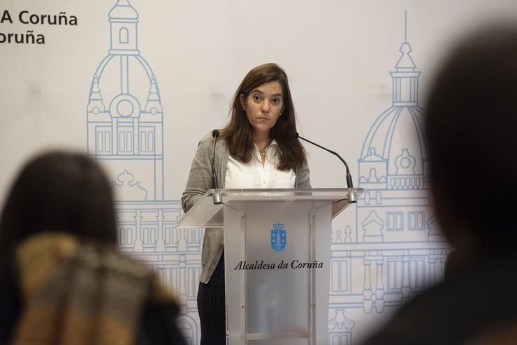 A alcaldesa da Coruña, Inés Rei, ofrece unha rolda de prensa tras a Xunta de Goberno. CONCELLO DA CORUÑA